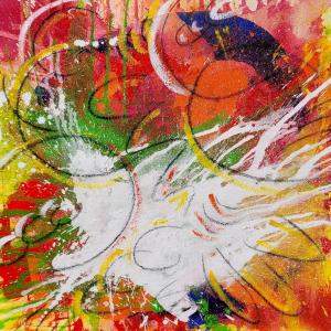 4-QUEEN-OF-MY-SPACE-Mischtechnik-auf-Leinwand-100-x-100-cm