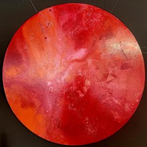 BIG BANG - Acryl auf Holz mit Galerieaufhängung Durchmesser 100 cm (Diameter 40 in)