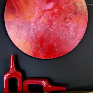 BIG BANG  - Acryl auf Holz  mit Galerieaufhängung Durchmesser 100 cm (Diameter  40 in)