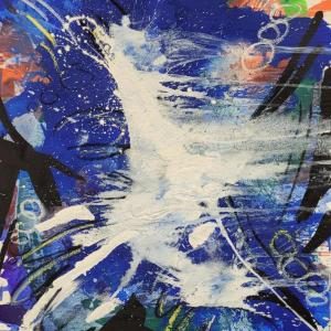 BLUE DREAMS #1 - Öl-Mischtechnik auf Leinwand 120  x 100 cm (48 x 40 in)