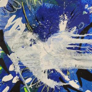 BLUE DREAMS #2 - Öl-Mischtechnik auf Leinwand 120 x 100 cm (48 x 40 in)