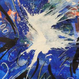 BLUE DREAMS #3 - Öl-Mischtechnik auf Leinwand 120 x 100 cm (48 x 40 in)