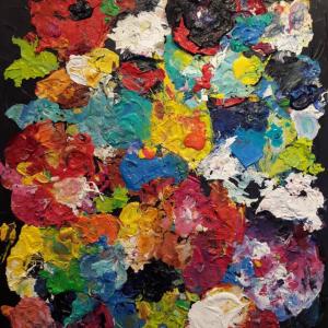 COLOR GAMES  #1 - Acryl-Collage auf Leinwand 80 x 60 cm
