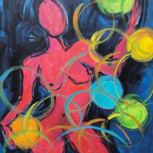 DIE LEBENSFREUDE - Acryl auf Leinwand 120 x 100 cm (48 x 40 in) 