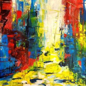 DOWNTOWN II - Acryl auf Leinwand 80 x 120 cm (32 x 48 in)