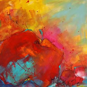 FRUTY KISS - Acryl auf Leinwand 80 x 80 cm (32 x 32 in)
