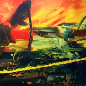 MORGENROT - Acryl auf Leinwand 190 x 90 (75 x 36 in)