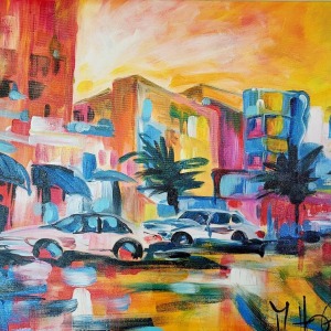 IN LOVE WITH MIAMI - Acryl auf Leinwand 70 x 100 cm (28 x 40 in)