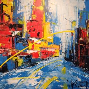 NY MY LOVE - Acryl auf Leinwand 90 x 140 cm (36 x 56 in)