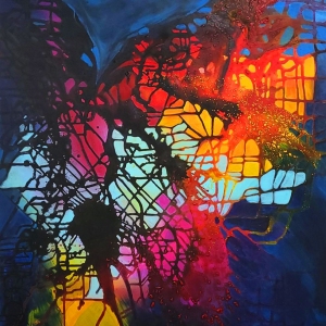 NACHTSCHWÄRMER - Acryl auf Leinwand  120 x 100 cm ( 48 x 40 in)