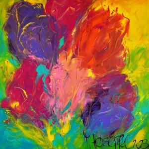 SOMMERLIEBE - Acryl auf Leinwand 100 x 100 cm (40 x 40 in)