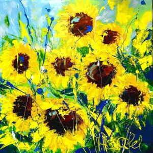 SONNENKÜSSE - Acryl auf Leinwand 100 x 100 cm (40 x 40 in)
