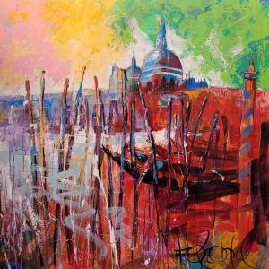 GONDOLIERI - Acryl auf Leinwand 100 x 100 cm (40 x 40 in)