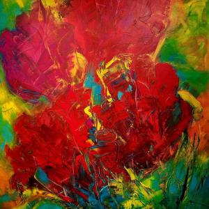 VERLIEBT IN ROT - Acryl auf-Leinwand 120 x 100 cm (48 x 40 in)
