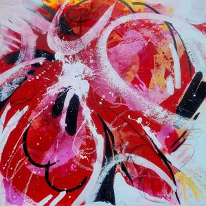 FLASHDANCE  #2- Acryl-Mischtechnik auf Leinwand 100 x 100 cm (40 x 40 in)